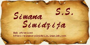 Simana Simidžija vizit kartica